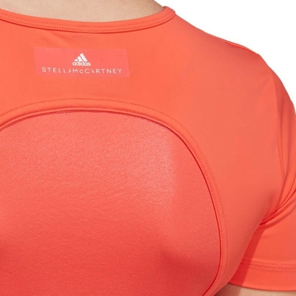 Adidas x Stella McCartney Sz XS Athletic Running Tee Coral EUC - Picture 3 of 11